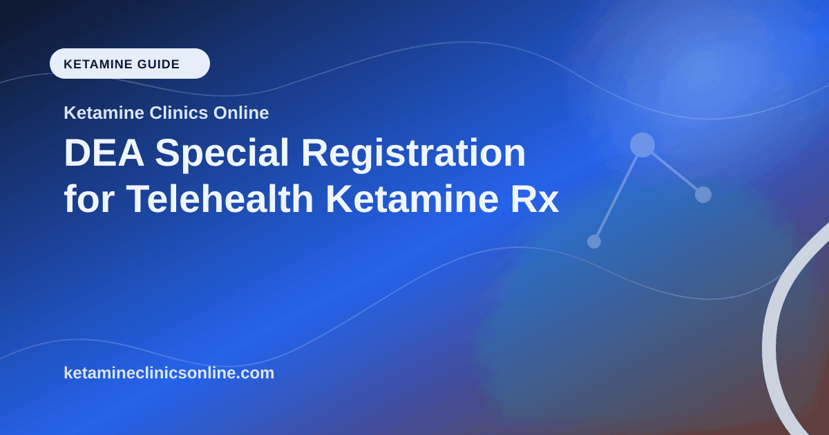 DEA Special Registration for Telehealth Ketamine Rx article visual for Ketamine Clinics Online