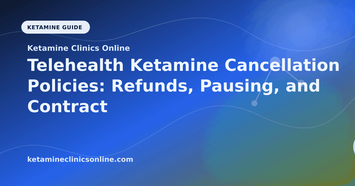 Telehealth Ketamine Cancellation Policies: Refunds, Pausing, and Contract Terms article visual for Ketamine Clinics Online