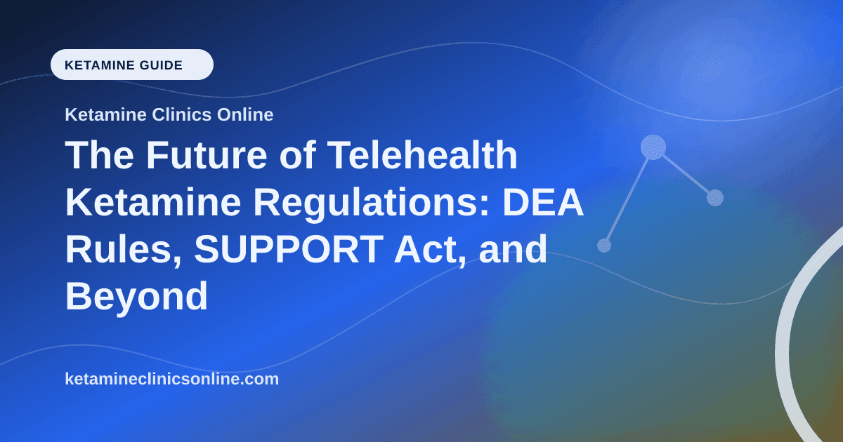 The Future of Telehealth Ketamine Regulations: DEA Rules, SUPPORT Act, and Beyond article visual for Ketamine Clinics Online