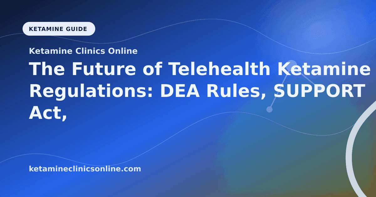 The Future of Telehealth Ketamine Regulations: DEA Rules, SUPPORT Act, and Beyond article visual for Ketamine Clinics Online
