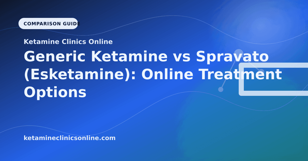 Generic Ketamine vs Spravato (Esketamine): Online Treatment Options Compared article visual for Ketamine Clinics Online