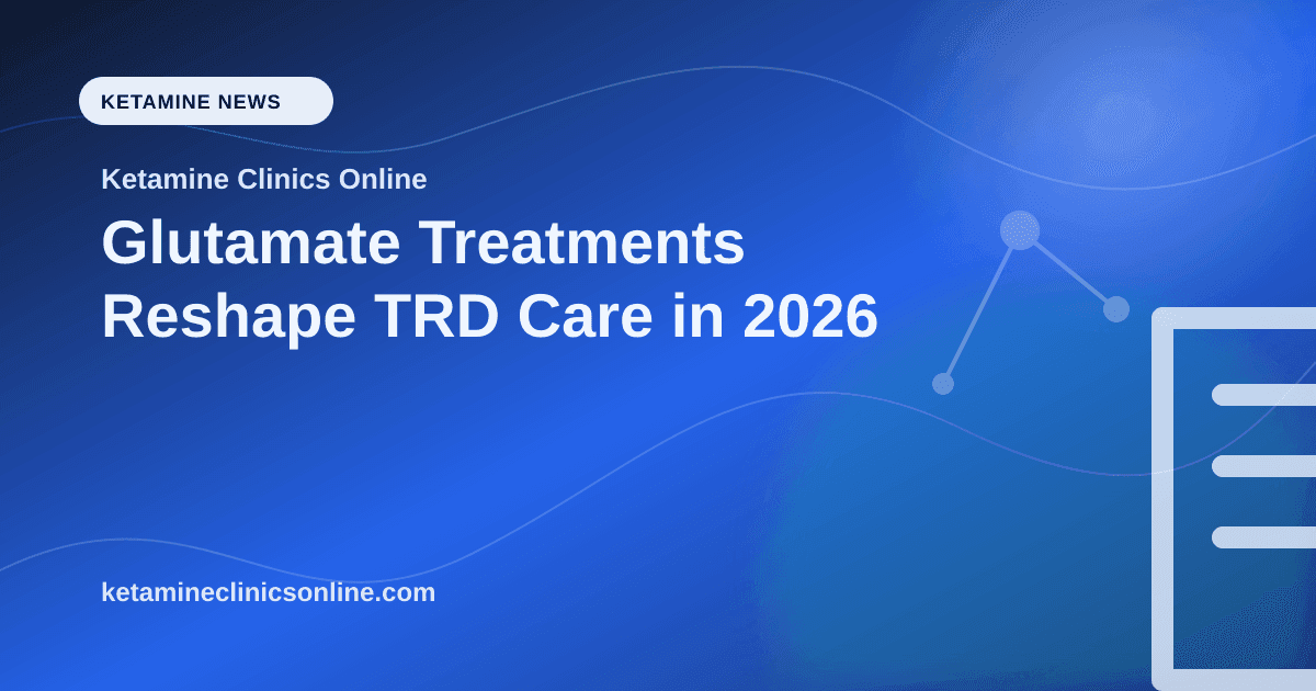 Glutamate Treatments Reshape TRD Care in 2026 article visual for Ketamine Clinics Online