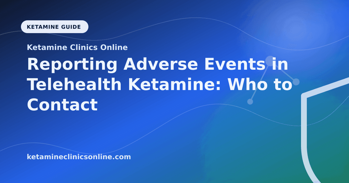 Reporting Adverse Events in Telehealth Ketamine: Who to Contact and What to Report article visual for Ketamine Clinics Online